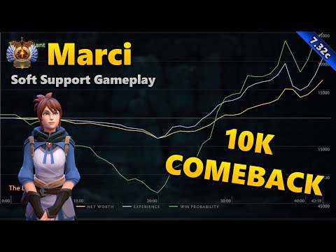 Marci 4 Support Gameplay Commentary w/ Eye Tracker - Immortal | Dota 2 7.32c