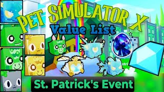 Pet Simulator X Value List | 13 Mar 2023 | Roblox Pet Sim X Comet Update Value List
