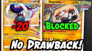 Regirock Cancels Great Tusk's Downside! [Pokemon TCG Pocket]