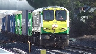 preview picture of video 'IE 201 Class Loco 218 + IWT freight Liner - Hazelhatch & Celbridge'