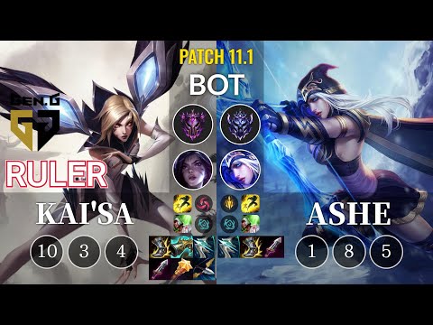 GEN Ruler Kai'Sa vs Ashe Bot - KR Patch 11.1