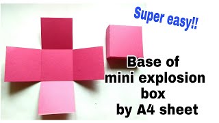 How to make the base of explosion box | by A4 sheet| #papercraft