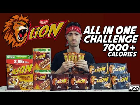 MANGIO TUTTI I PRODOTTI LION IN UN PASTO - All In One Lion Challenge - Cheat Meal ITA | MAN VS FOOD