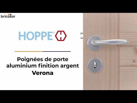 Poignées de porte sur rosaces rondes Verona -aluminium finition argent HOPPE