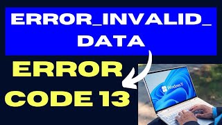 ERROR INVALID DATA Error Code 13 on Windows 11 / 10 Fixed
