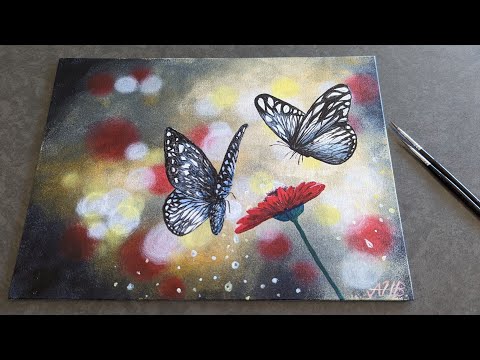 Part 2 / Blurry background / How to paint Bokeh effect with acrylic