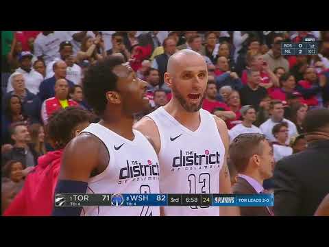 John Wall and Serge Ibaka Scuffle After Exchanging Words! Raptors vs Wizards
