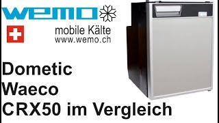 Dometic CRX 50 Vergleich zu WEMO WR50L Kompressorkühlschrank 12 Volt Coolmatic Waeco Danfoss DB35F