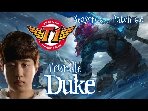 SKT T1 Duke TRUNDLE Top vs Fiora - Patch 6.8 KR | League of Legends