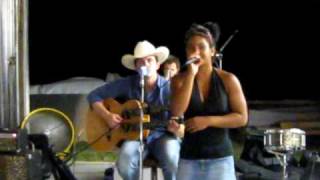 Chelina Jackson singing Gunpowder and Lead with Troy Cook JR Accoustic 7 02 09