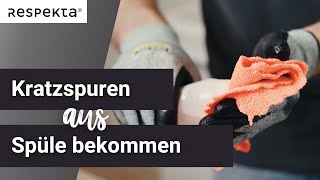 Kratzer entfernen aus Granit- und Mineralite-Spülen