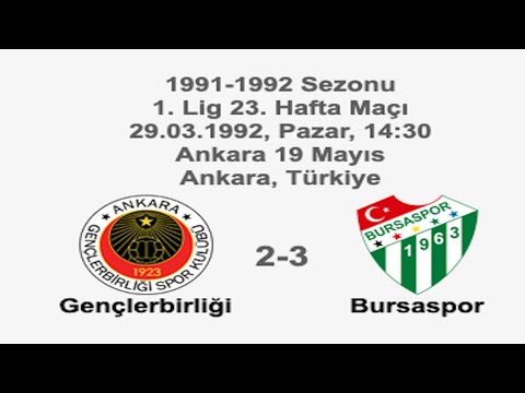 Gençlerbirliği 2-3 Bursaspor [HD] 29.03.1992 - 1991-1992 Turkish 1st League Matchday 23