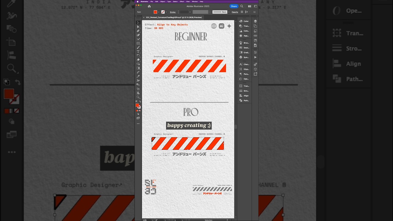 Align Shapes to Key Objects in #illustrator #graphicdesign #illustratorfeature #illustratortutorial