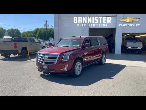 2016 Cadillac Escalade ESV 4WD 4dr Platinum in Red for sale at Bannister Chevrolet Penticton in Penticton, BC