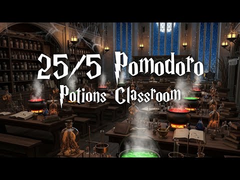 Potion Class Pomodoro Timer | Study at Hogwarts | 25/5 Focus Timer with Slytherin Common Room Breaks