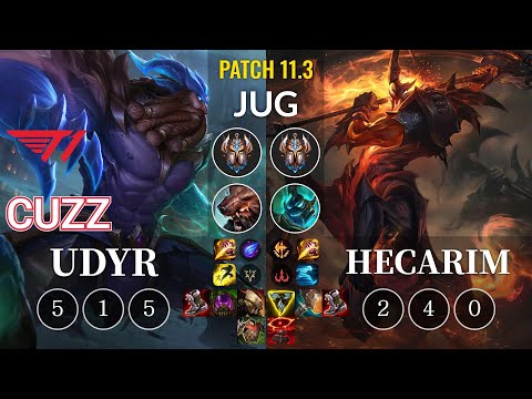 T1 Cuzz Udyr vs Hecarim Jungle - KR Patch 11.3