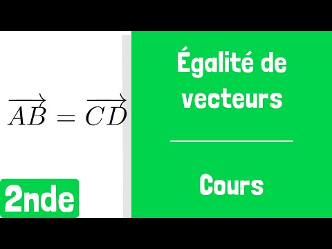 Cours : Égalité de vecteurs