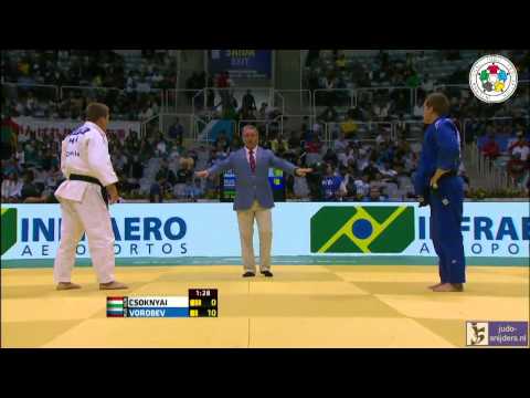 Judo 2013 World Championships Rio de Janeiro: Csoknyai (HUN) - Vorobev (RUS) [-81kg]