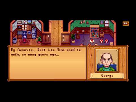 stardew valley | George gets gifts cutscene