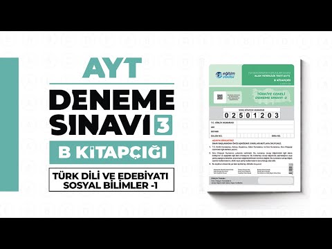 Eğitim Vadisi Yayınları AYT 3 B Kitapçığı Türk Dili Ve Edebiyatı Sosyal Bilimler 01 Soru Çözümleri