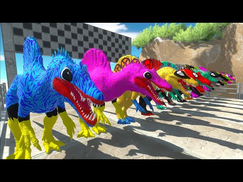 Batman Spinosaurus Superheroes Speed Race Championship Death Climb - Animal Revolt Battle Simulator