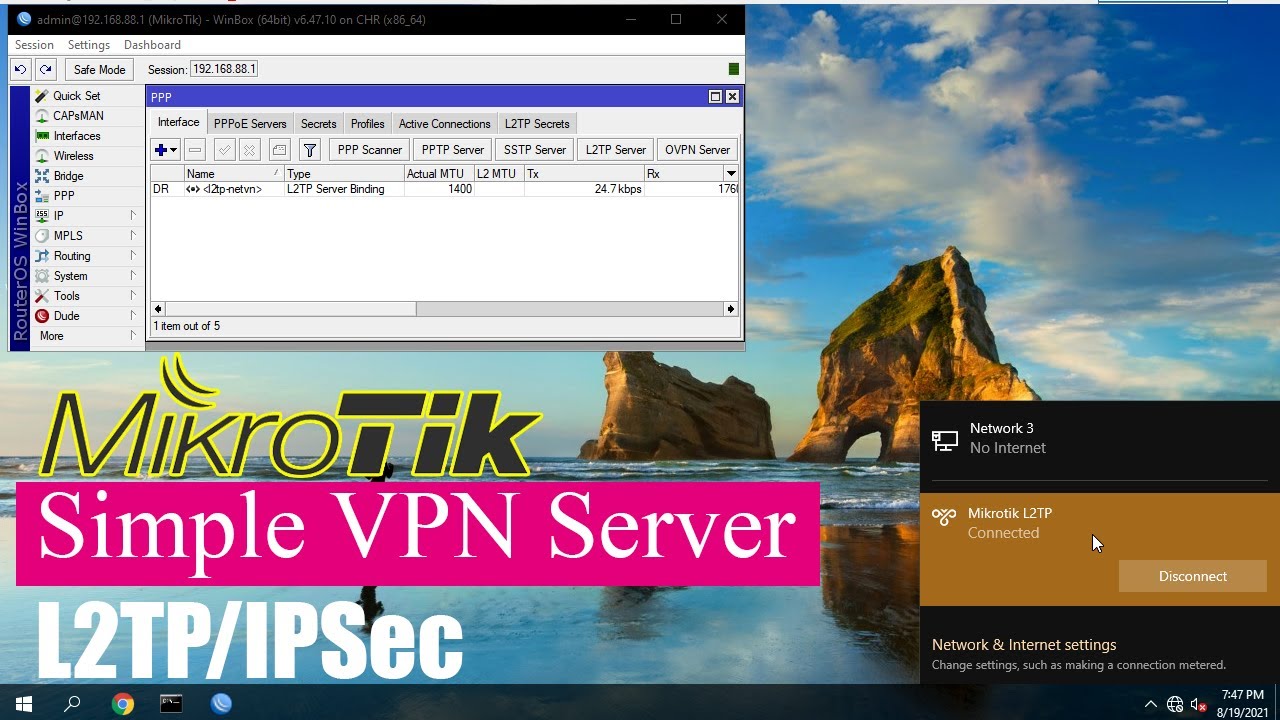How to create a simple VPN server with Mikrotik ( L2TP/IPSec )
