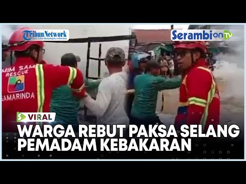 Viral Warga Rebut Paksa Selang Pemadam Kebakaran Saat Sedang Memadamkan Api