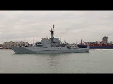 HMS Mersey sails from Portsmouth to join migrant patrols in English Channel