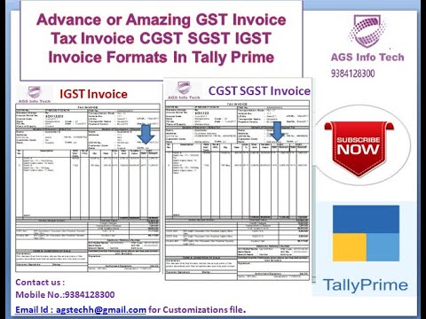 how to Create Tax Invoice Amazing GST Invoice TaxInvoice GCST SGST IGST Invoice Format In TallyPrime