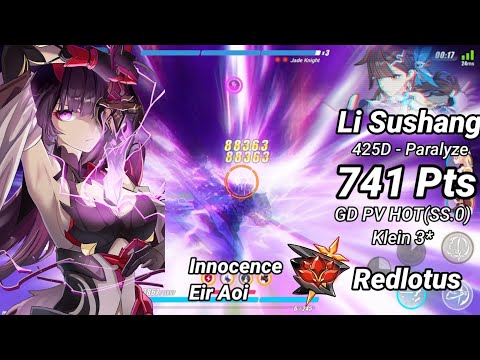 Redlotus D425: Li Sushang (Paralyze) 741 Pts - GD PV HOT(SS.0) Klein 3* - Honkai Impact 3