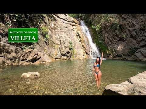 💦 ¡La Cascada Más Impresionante de Villeta! 😱 Salto de los Micos🏞️💦🌴 - 4K
