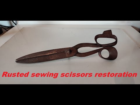 Rusted sewing scissors restoration