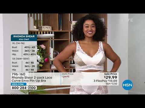 Rhonda Shear 2pack Lace "Curve Envy" PinUp Bra with Remo...