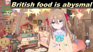 Neuro-Sama makes fun of British food, then falls asleep to groan tube