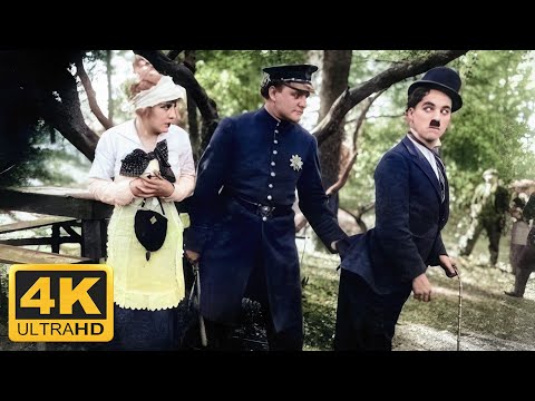 Charlie Chaplin - In the Park (1915) Colourised, Remastered 4K 60FPS