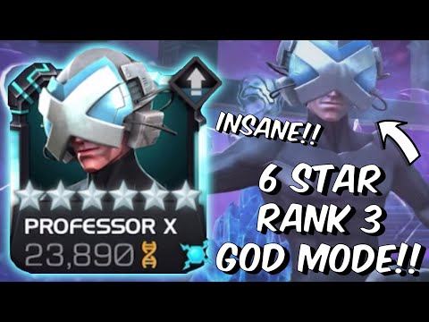 6 Star Rank 3 Fully Boosted Professor X GOD MODE!!! - INSANITY DAMAGE! - Marvel Contest of Champions