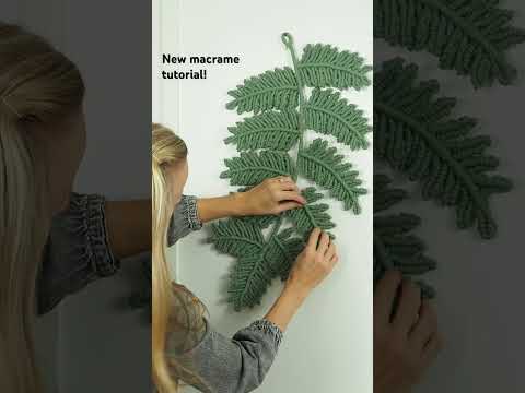 Macrame fern leaf wall hanging 🍃 #macrameleaf #macrametutorial
