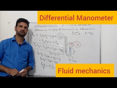 Differential U-tube Manometer-Pressure difference b/w two points-  fluid mechanics