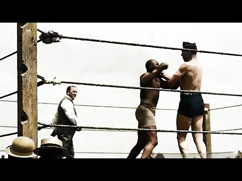 Jack Johnson vs Jess Willard (5.4.1915) Highlights Upscaled Colorized