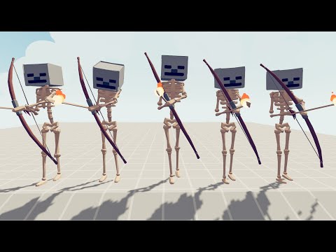 100X MINECRAFT SKELETON ARCHERS VS 100X MELEE UNITS - TOTALLY ACCURATE BATTLE SIMULATOR