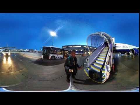 360 Virtual Reality VR Video Boarding a British Airways BA flight at LHR Heathrow
