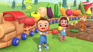 Learn Vegetables with Little Baby - Wooden Farming Train Ride | 3D Kids Toddlers Educational