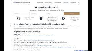 Oregon Court Records (Search By Case or Name Online)
