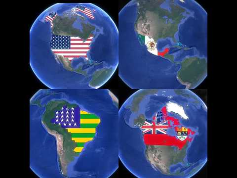 Evolution of United States, Canada, Brazil, and Mexico #maps #history #historymap