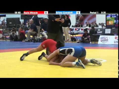 58 KG QF - Kayla Miracle (Sunkist Kids) vs. Kelsey Campbell (Sunkist Kids)