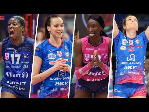 ALL "MEGA RALLY" of the match Milano - Pinerolo | Lega Volley Femminile 2023/24