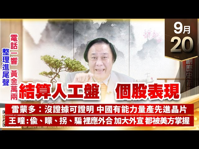 【王者至尊】王曈 0920《【結算人工盤　個股表現】》碩天 再創歷史新高｜【光學王+元宇宙王+安控王+IC設計王】加入line@ king5588