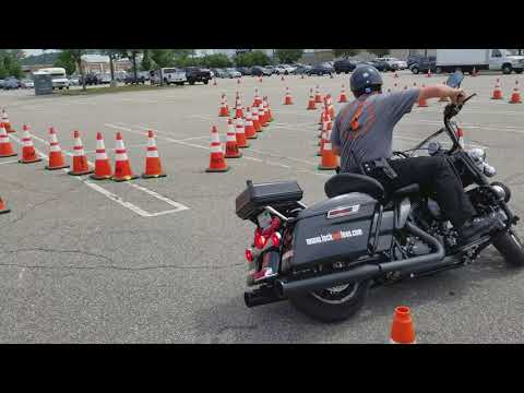 Police Motorcycle Skills Practice (Lock and Lean)