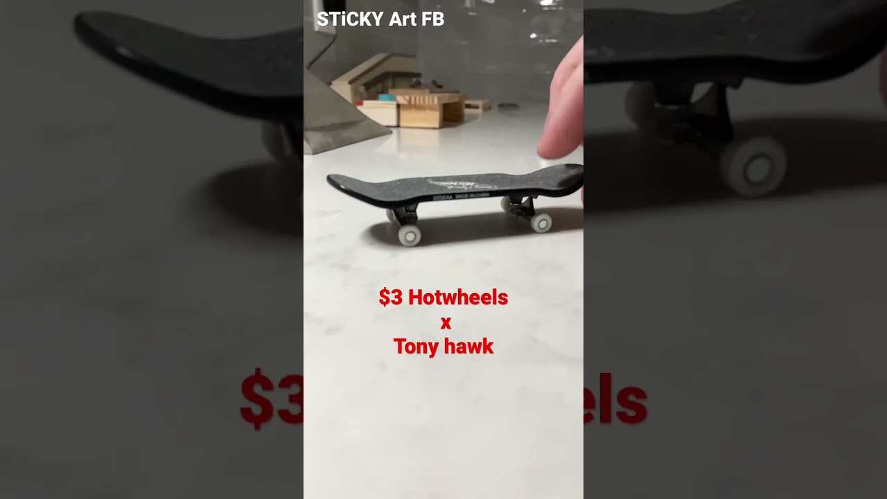 $100 Pro Setup Vs $3 Tony Hawk X Hotwheels #fingerboard #slomo #fypシ #shorts