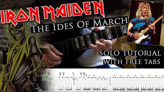 Iron Maiden - The Ides Of March Dave Murray's solo lesson (with tablatures and backing tracks)